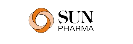 Sun Pharma logo with orange swirl